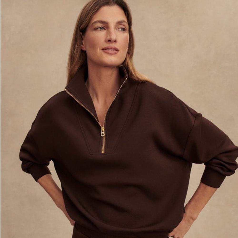 Varley Chocolate Cowl Neck Sweater